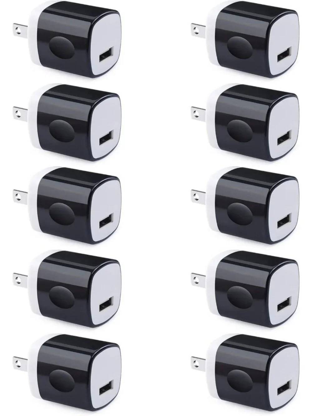 10 Pack USB Wall Charger Adapter, 1A 5V Power Plug for iPhone & Galaxy Devices